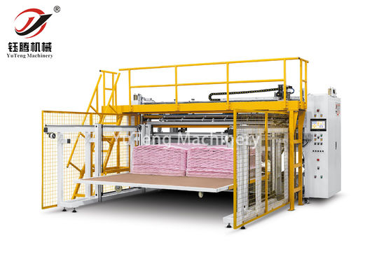 Máquina automática computadorizada de corte e empilhamento de filé para material têxtil doméstico